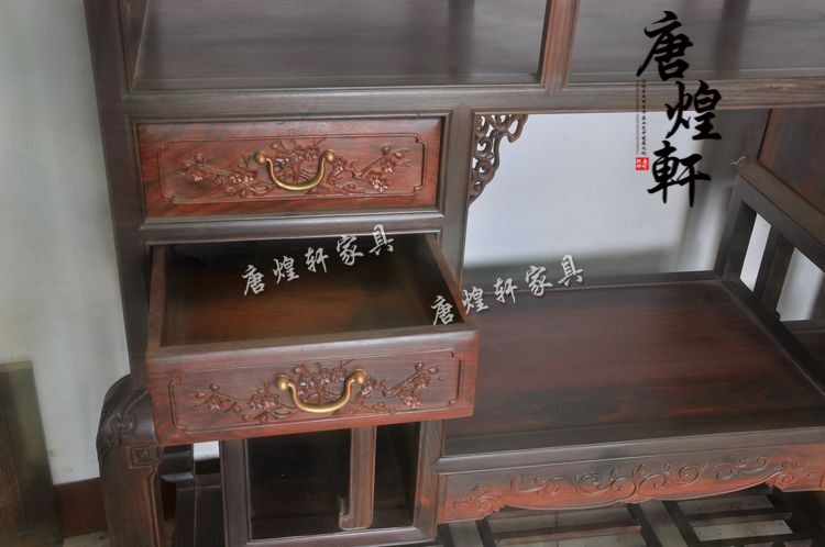 红酸枝外方内圆博古架 (12)
