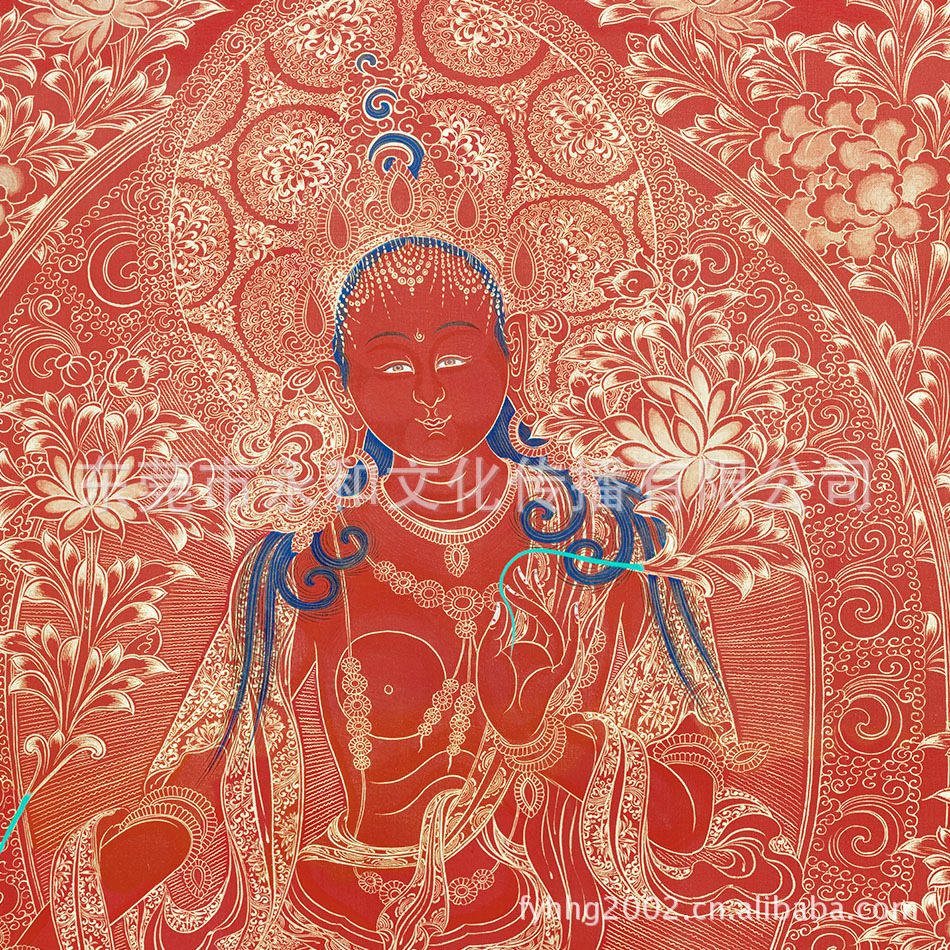 厂家供应 永和艺品 唐卡 绿度母红唐72.6×98