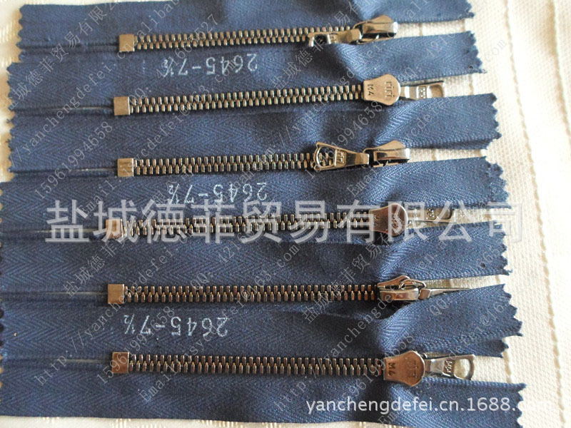 RIRI4号金属子弹头浅古银BR拉链1