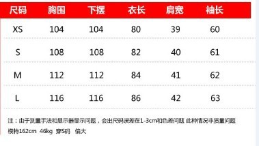 尺碼表