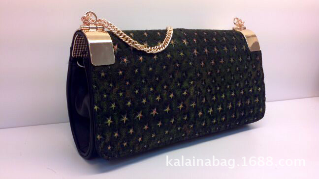 馬毛單肩包 時尚個性金屬片翻蓋鏈條女包