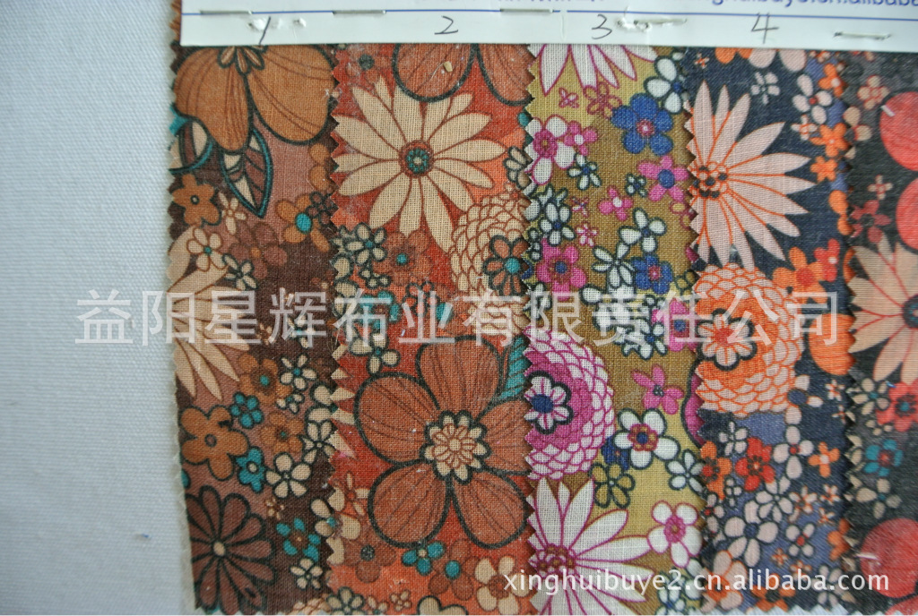 竹节麻印花麻布贴合绒布底,GY42