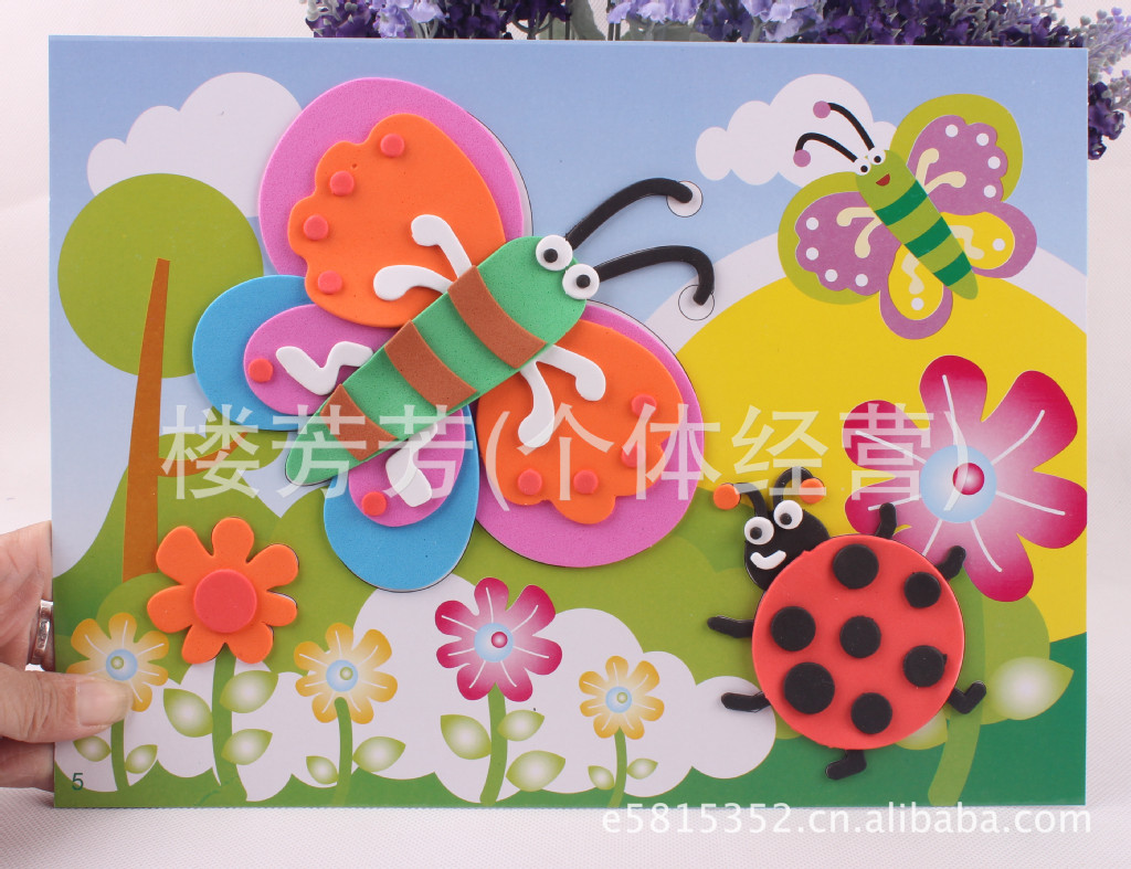 楼剪贴画-画3D手工创意粘贴画图片,大号16款 EVA贴画贴画DIY手工画3D手