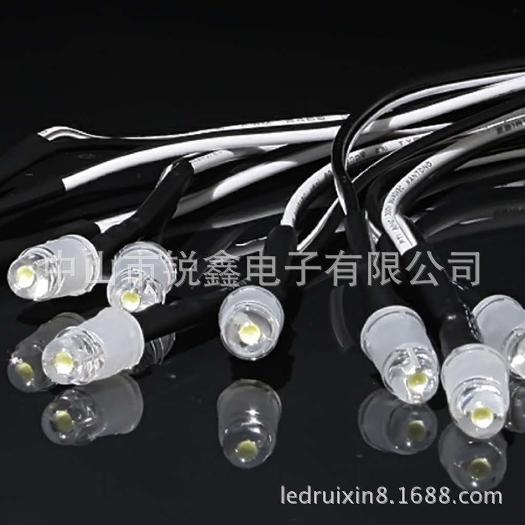 【高品質】5mm抗光衰草帽白光6-7LM 水晶燈專用led1