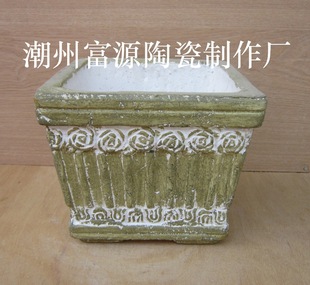 [厂家直销[可小额批发 潮州陶瓷手压花盆 fy3310