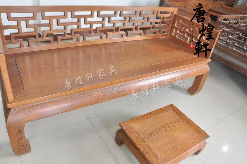 鸡翅木小曲尺罗汉床2件套 (2)