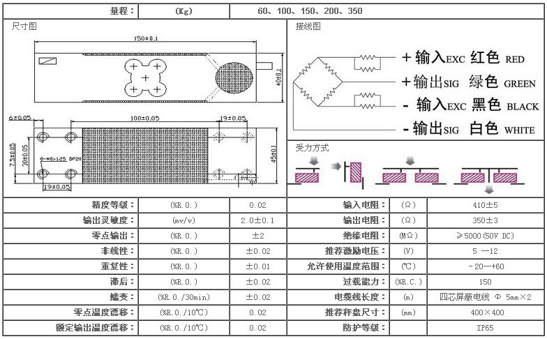 小臺秤傳感器150長