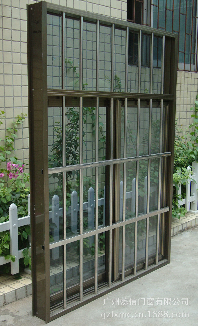 广州 不锈钢网防蚊纱窗 一体铝合金推拉窗