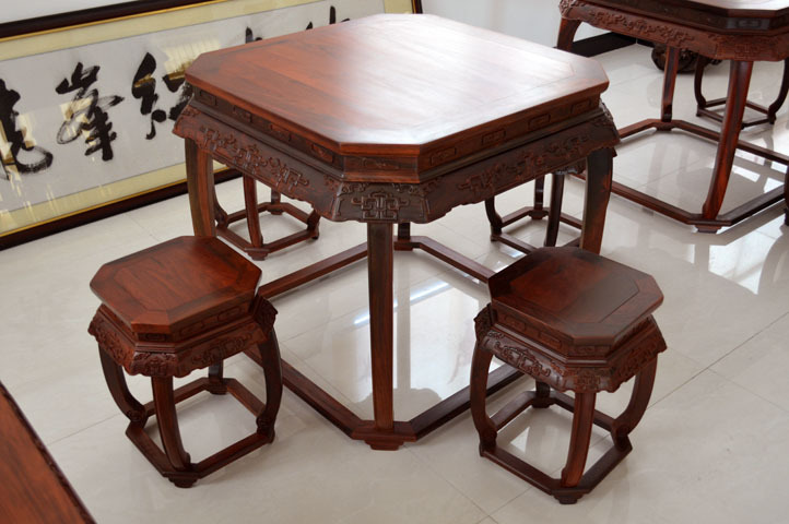 【错过不再有】仙游红木家具工厂老挝红酸枝八角桌方桌五件套