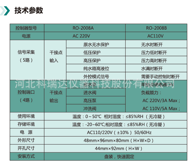 RO-2008A-B参数