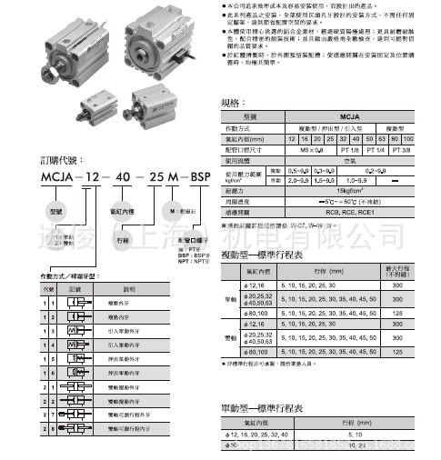 MCJA薄型气压缸技术图片1