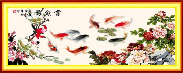 13013 賞魚圖 50x150cm