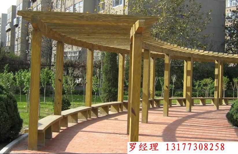 古建凉亭牌楼施工，古建寺院规划设计，仿木花架防腐木游廊 (1