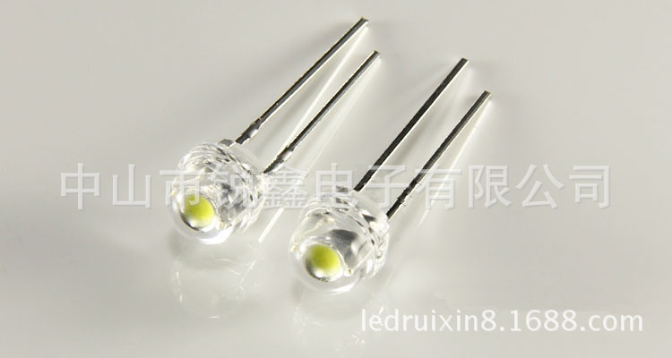 【高品質】5mm抗光衰草帽白光6-7LM 水晶燈專用led2