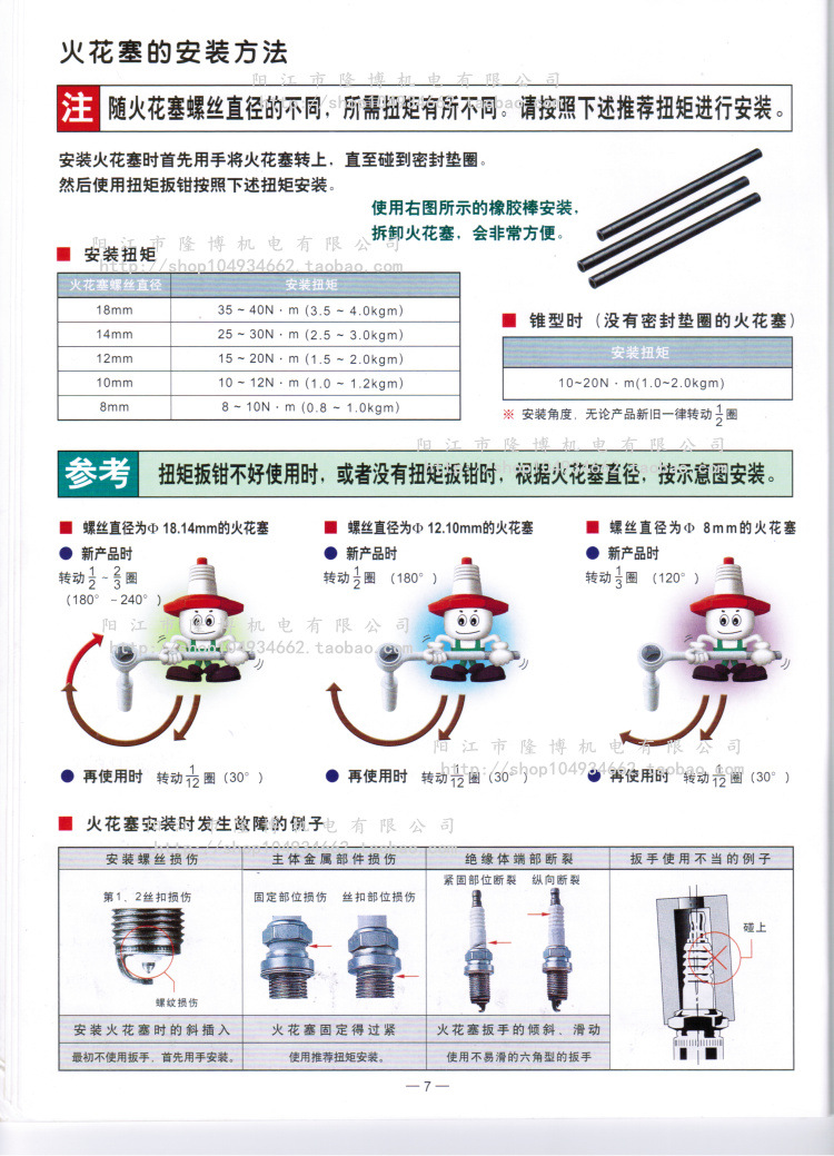 火花塞的安裝方法