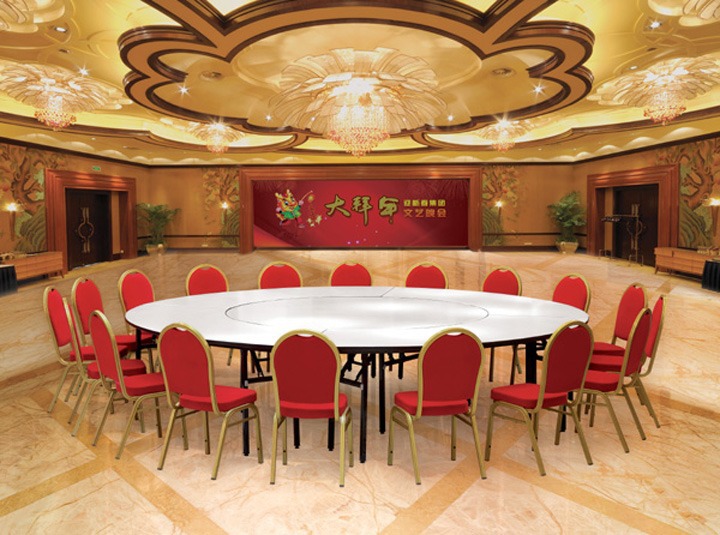 厂家批发酒店桌椅餐椅厂 凹槽 梅花形管 饭店 铝合金椅子 宴会椅