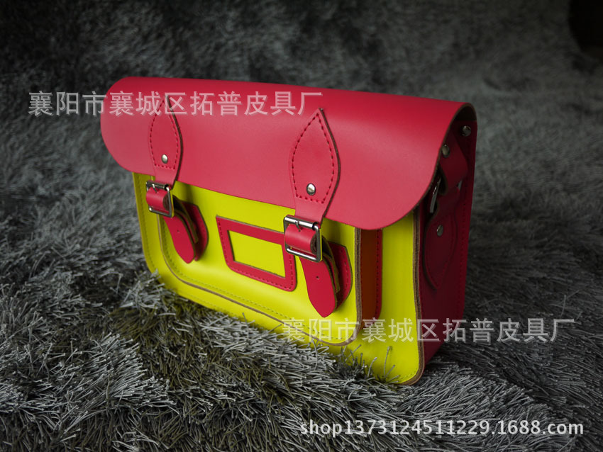 紅黃色撞色牛津包