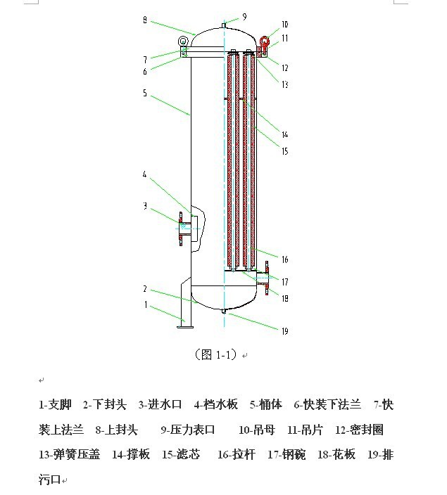 法兰精密过滤器结构图