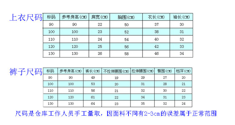 韓版傢居套尺碼表_副本