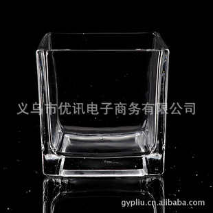 【优讯】供应批发 玻璃花瓶 方形方缸多个尺寸可选 水培花器