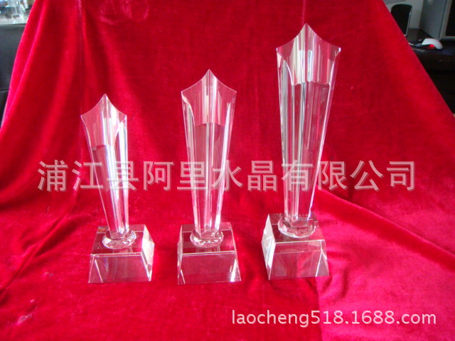 晶韵厂家直销定做水晶奖杯定制权牌免费刻字量大包邮批发