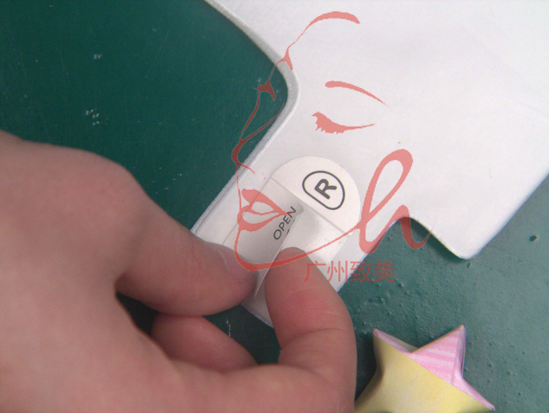 韩版带扣软足膜套扣扣部位不干胶