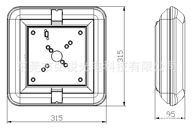 防水防尘吸顶灯-铝压铸底座-高透光pcl罩-光扩散料pc罩图片_7