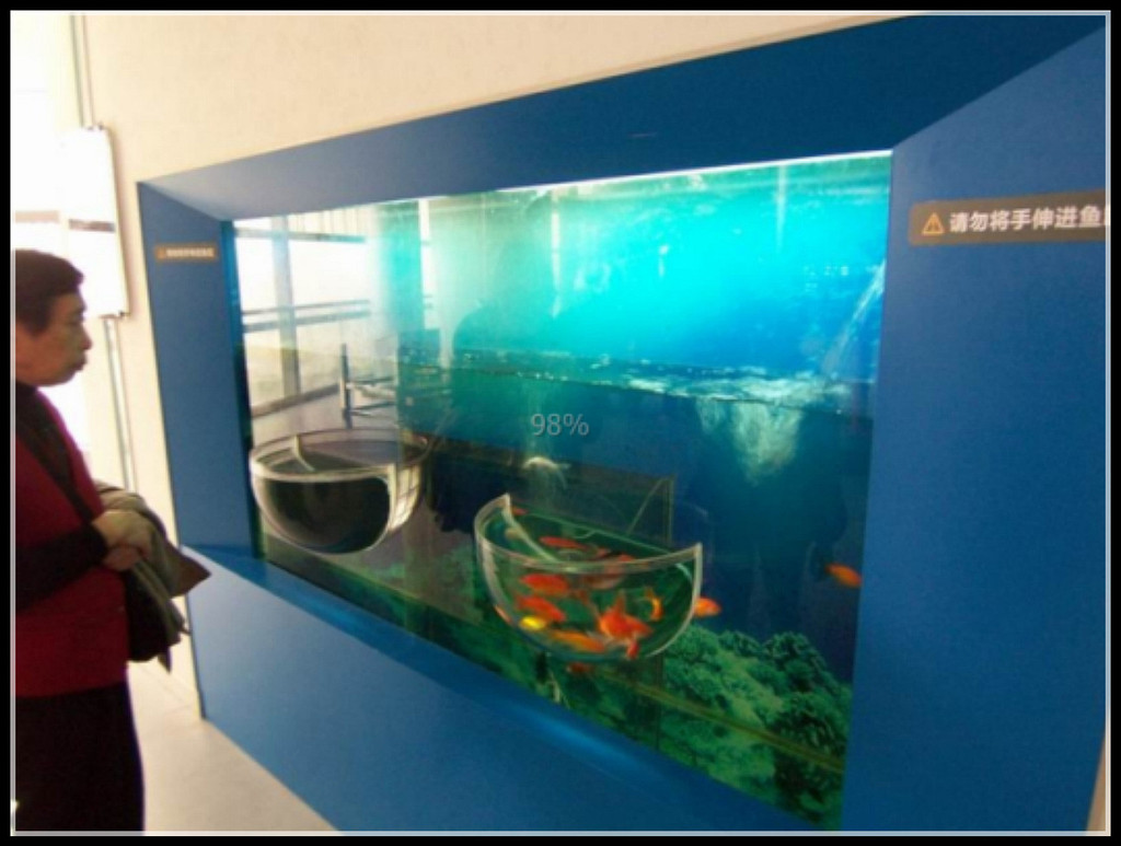 定制免换水亚克力热带鱼鱼缸 高档生态嵌入式鱼缸 优质中型水族箱