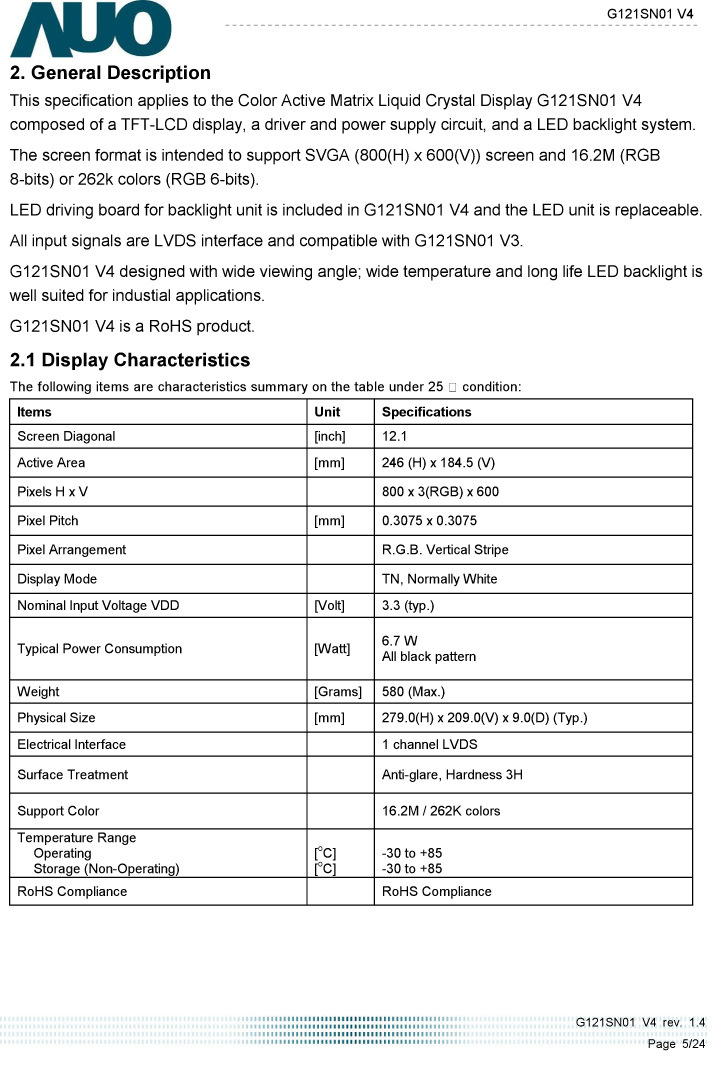 G121SN01 V.4参数表