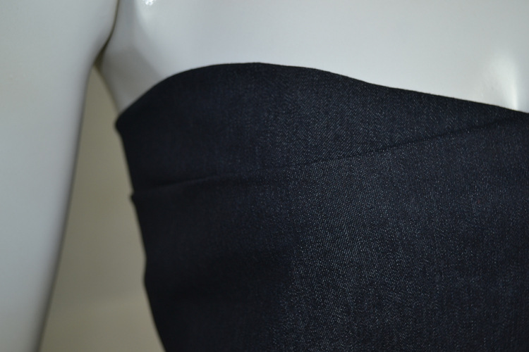 古棉纱16&times;150/40弹力涤棉牛仔布棉涤牛仔布7oz斜纹牛仔布蓝加黑