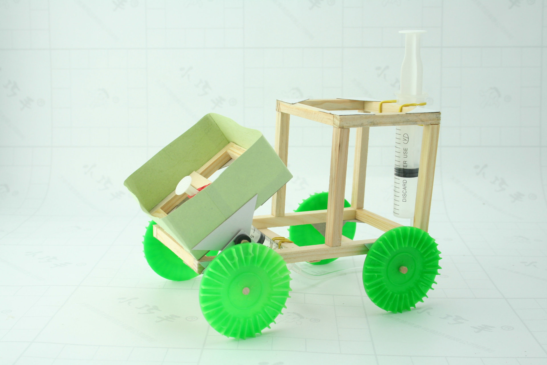 少儿手工diy 益智玩具教具 科技小制作 科普实验 推土机模型材料