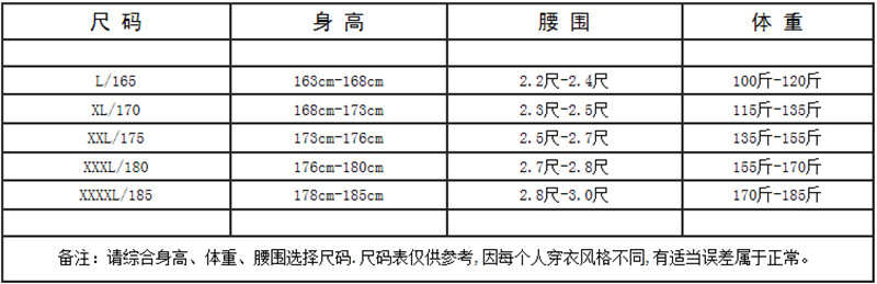 马甲尺码