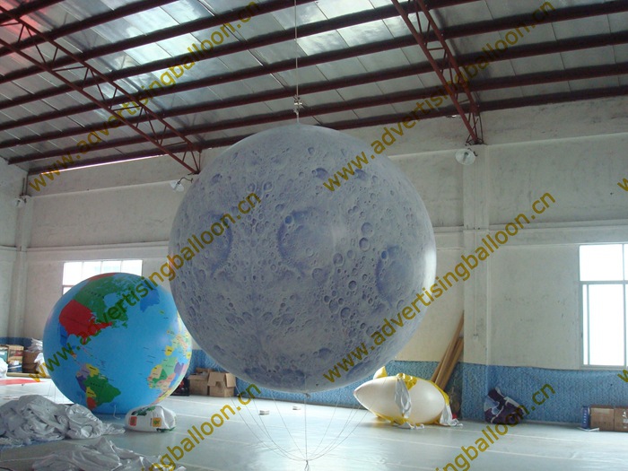 厂家制作 升空月球氦气气球 活动飘空气球