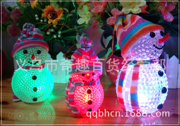 新奇特產品夢幻閃光變色小雪人/電子發光新年聖誕節禮