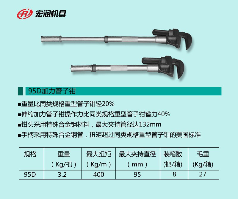 2 95D加力管钳