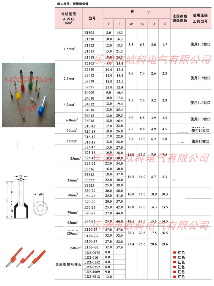 供应ve型号管型绝缘端头 e2512管型预绝缘冷压端头 针式冷压端子