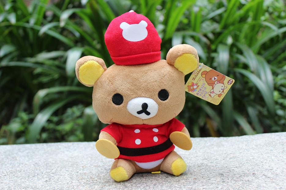 毛绒玩具厂家 最新款rilakkuma7寸轻松小熊公仔 小东京巴士款公仔