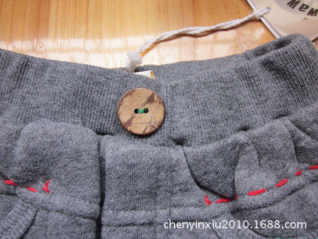 韓版秋冬卡通繡花加厚加絨女童棉褲