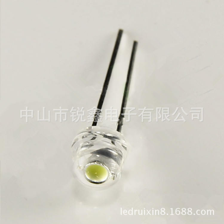 【高品質】5mm抗光衰草帽白光6-7LM 水晶燈專用led5