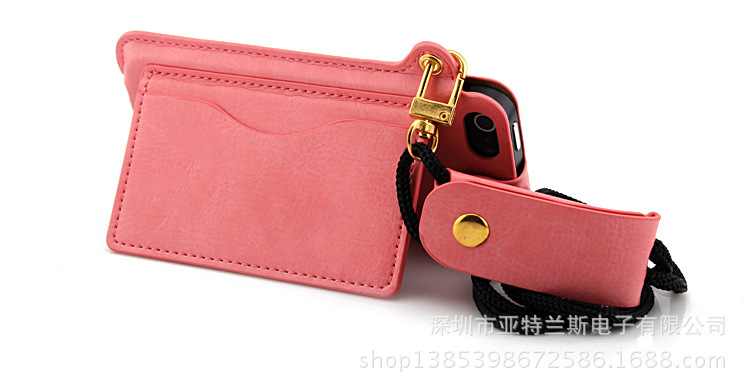 Iphone 5 5G 5S 5C掛繩支架皮套