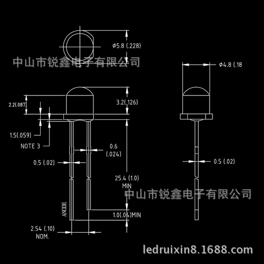 【廠傢直銷】5mm草帽紅光LED發光二極管5