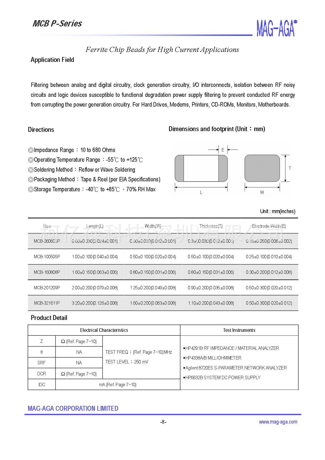 8~10 MCB P-Series_Ferrite Chip