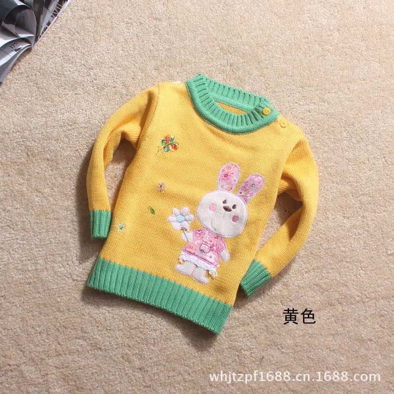 拿花小兔肩扣款黃色