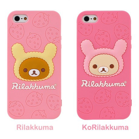 Rilakkuma 輕松草莓熊iphone5外殼 iphone4/4s草莓熊矽膠套工廠,批發,進口,代購