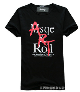 韩版个性圆领纯棉男T恤潮男式短袖T恤 男士T恤 男