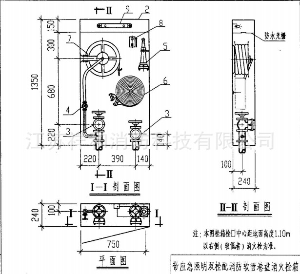 厂家直销 sgy24e65z-j双栓带应急照明配消防软管卷盘消火栓箱