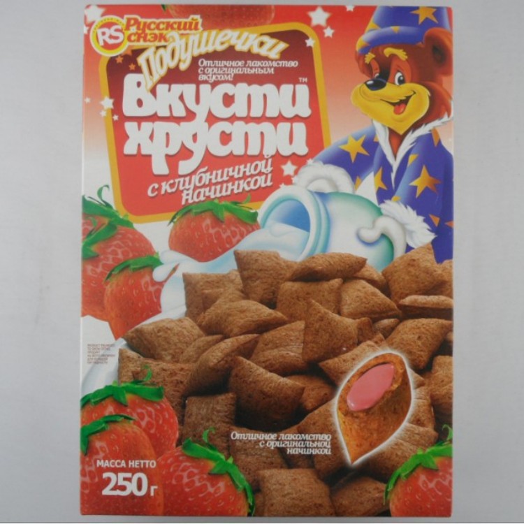 进口俄罗斯小熊牌牛奶草莓奶酥饼干礼盒装250克