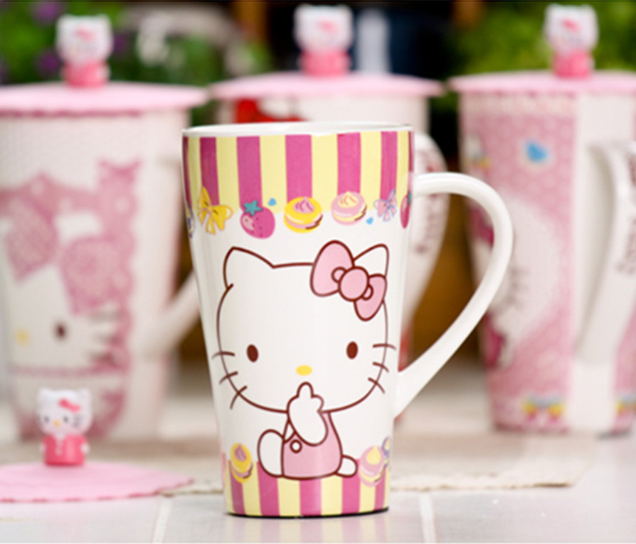 zakka 創意卡通杯 陶瓷杯 可愛Hello Kitty杯子 大容量杯子工廠,批發,進口,代購