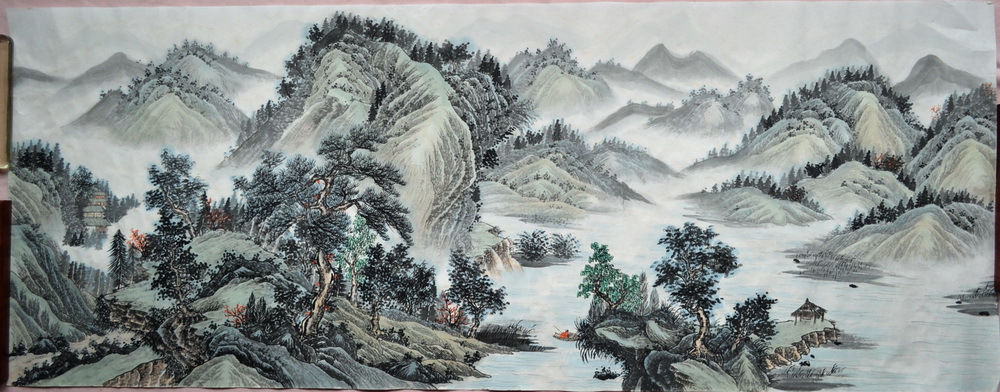 国画创作,装裱) 厂家直销 水墨画书法国画系列 精品工笔山水画国画