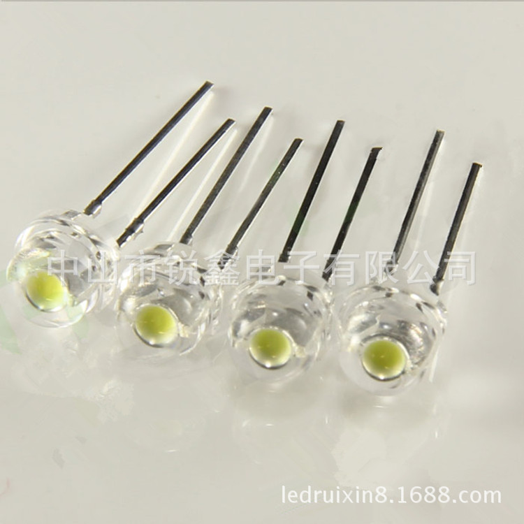 【高品質】5mm抗光衰草帽白光6-7LM 水晶燈專用led4